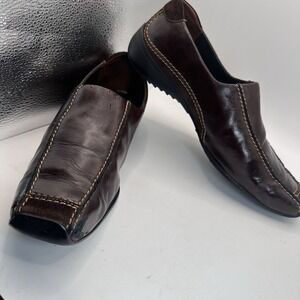 Paul Green Slip-On Loafer Driving Shoe Brown Leather Suede Men's 7.5 W 9 GUC